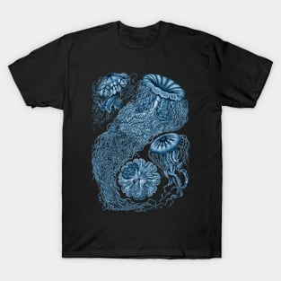 Ernst Haeckel  Jellyfish Prussian Blue T-Shirt